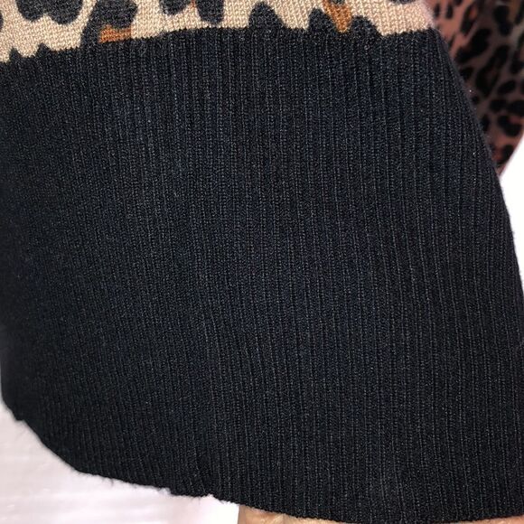 Premise XS Black Brown Light Brown Stud like Snap Closure Knit Cardigan - Picture 7 of 12